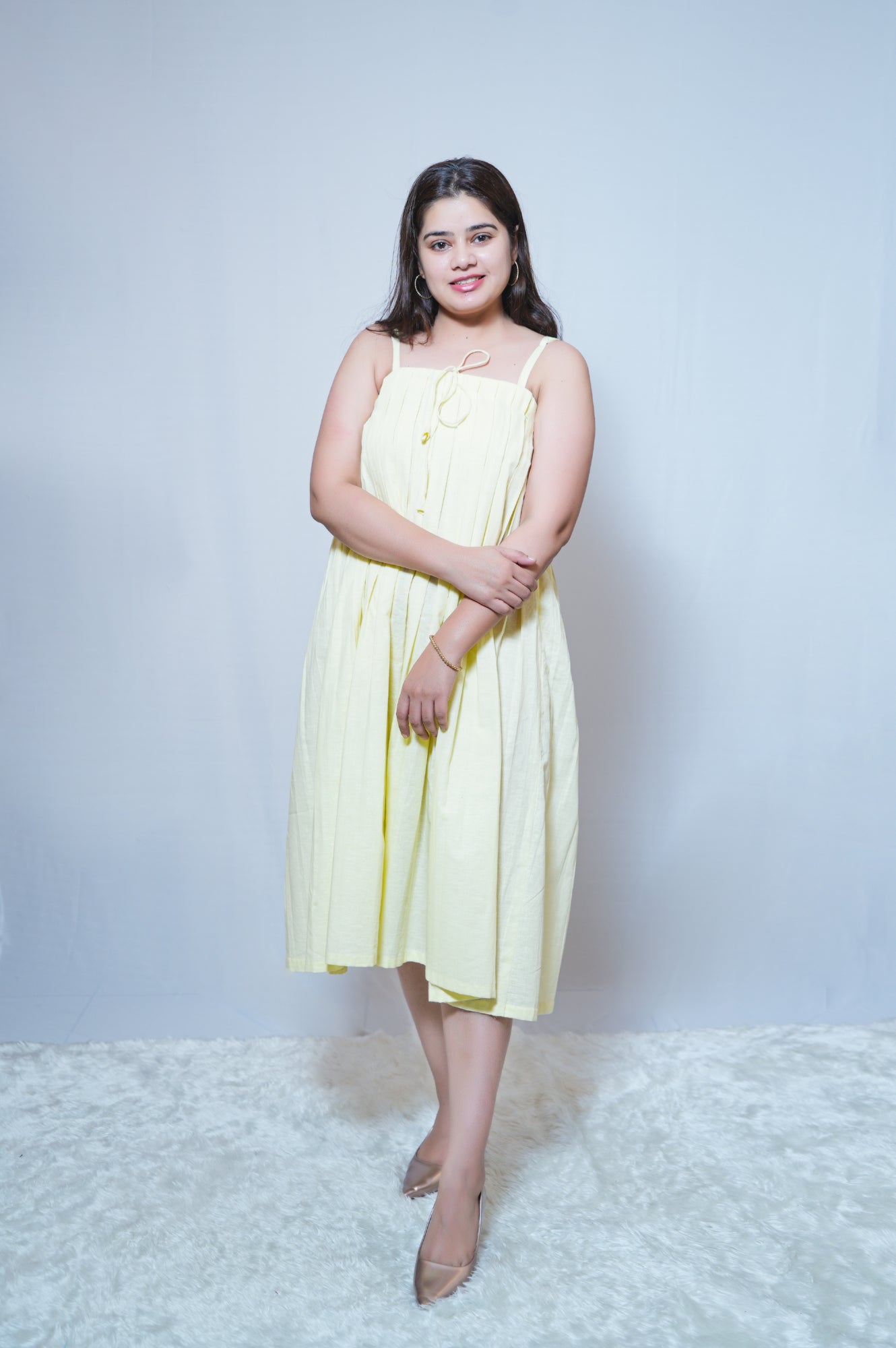 ''LEMON LIGHT LINEN DRESS''
